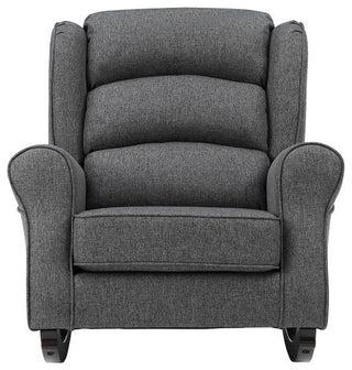Upholstered Rocking Chair with Tight Back in Gray