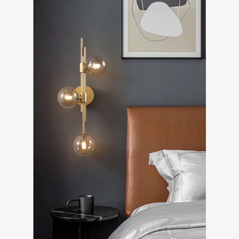 Mieres | Luxury Minimalist Glass LED Wall Lamp, Transparent, Left