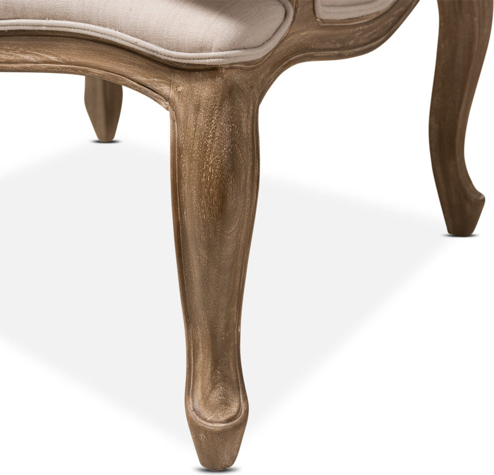 Nivernais Wood Traditional French Accent Chair