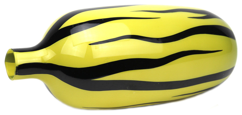 Zebra Vase Mustard Yellow Black