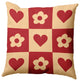Heart And Flowers Grid Decorative Throw Pillow, Buddah, 20"x20"