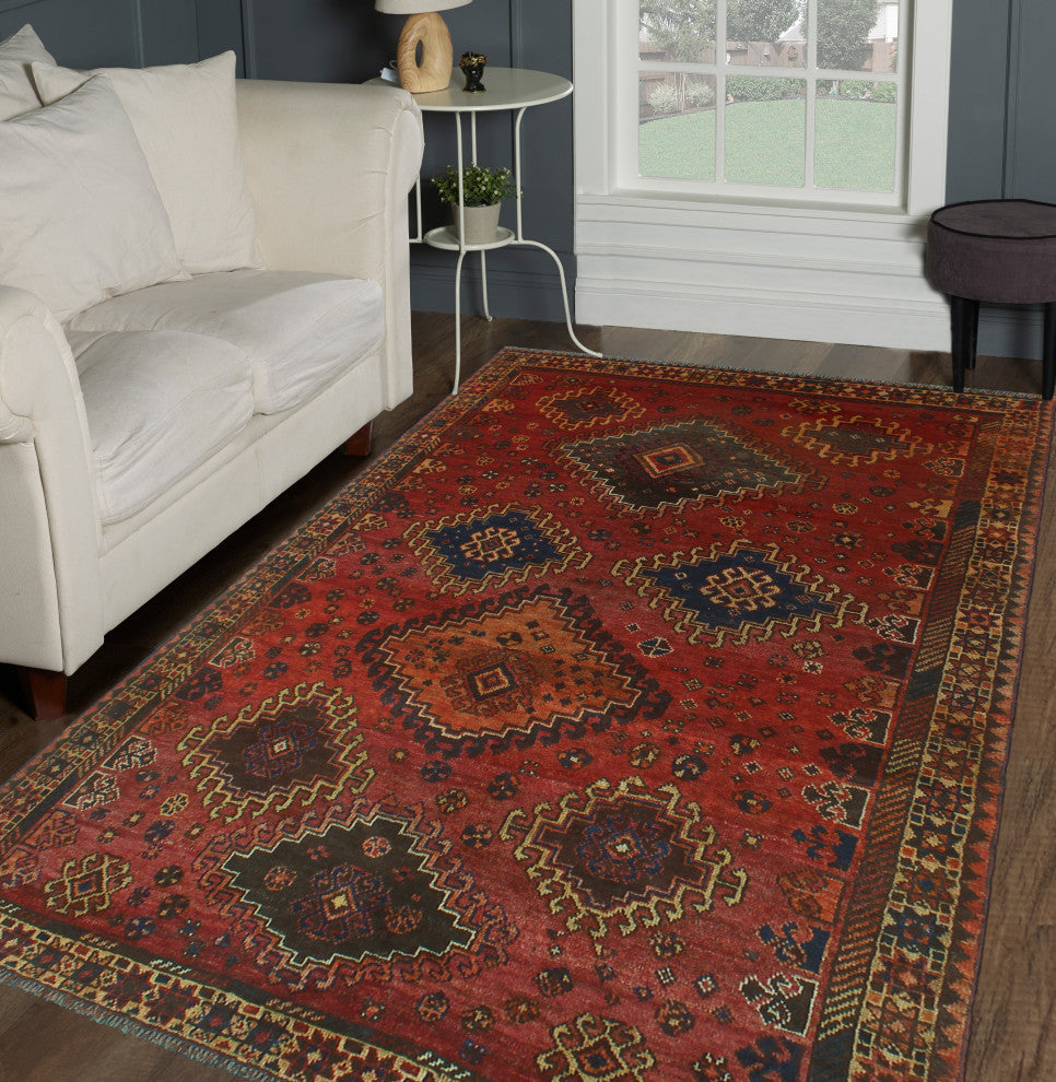 Fine Vintage Distressed Tatum Red Rug