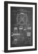 "Tesla Arc Lamp 1891 Chalk" Framed Painting Print