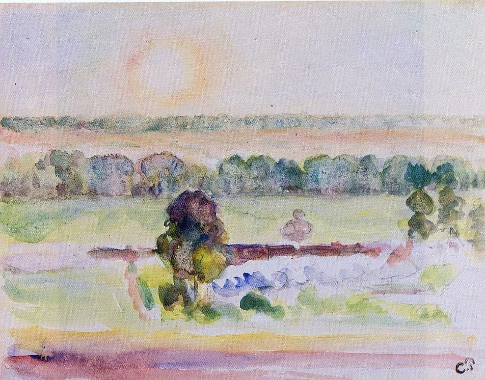 Camille Pissarro The Effect of Sunlight, 21"x28" Wall Decal Print