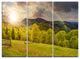 "Fence on Hillside Meadow Panorama" Metal Wall Art, 3 Panels, 36"x28"