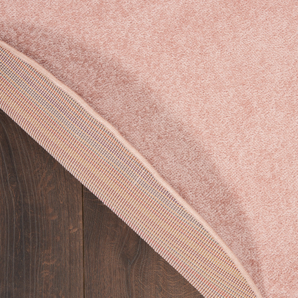 Nourison Essentials 4' x Round Pink Outdoor Area Rug