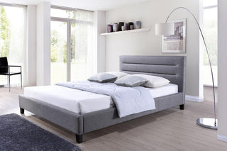 Baxton Studio Hillary Upholstered King Platform Bed in Gray