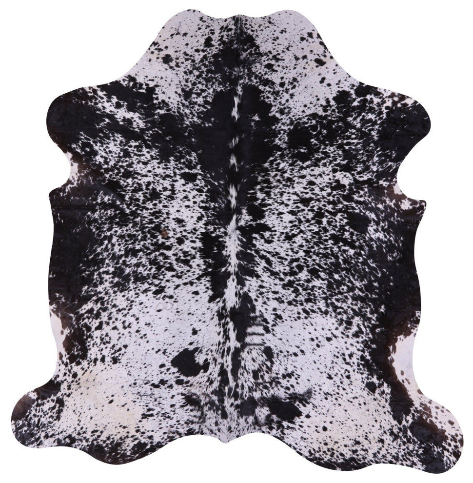 Salt and Pepper Natural Cowhide Rug 6' 6" X 6' 5" C2337
