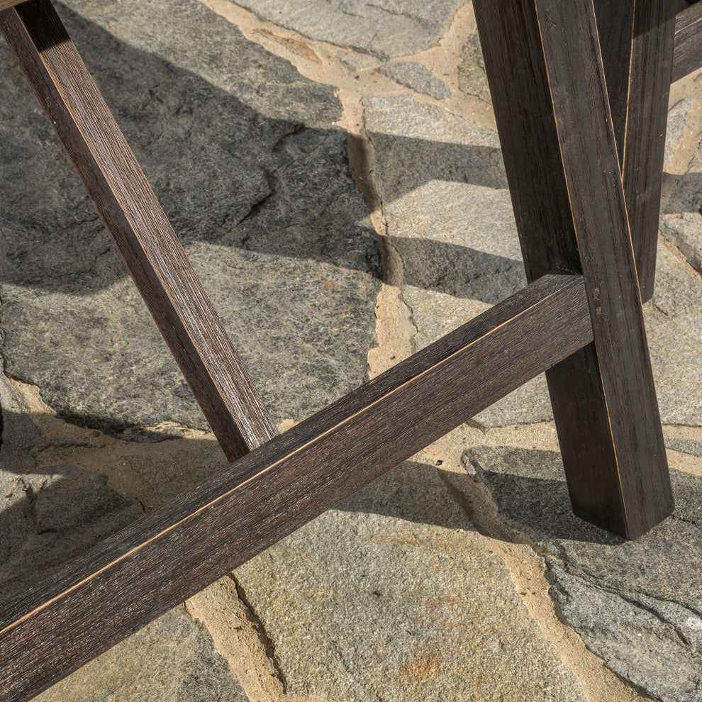 GDF Studio 3-Piece Valverde Outdoor Wood Picnic Dining Set