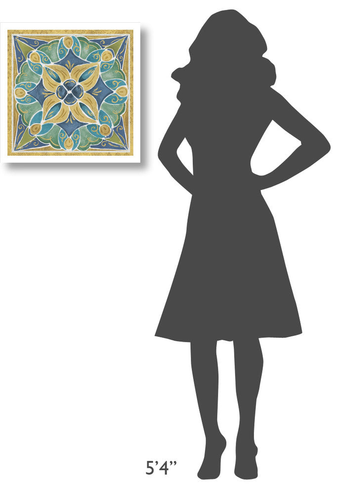 "Free Bird Mexican Tiles II" Digital Paper Print by Daphne Brissonnet, 20"x20"