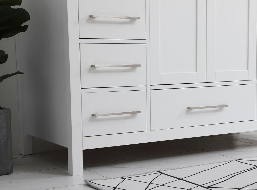 Iris 48" Single Bathroom Vanity, White With Backsplash