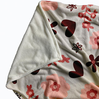 60x80" Flowery Love Valentine's Throw Blanket, Gray