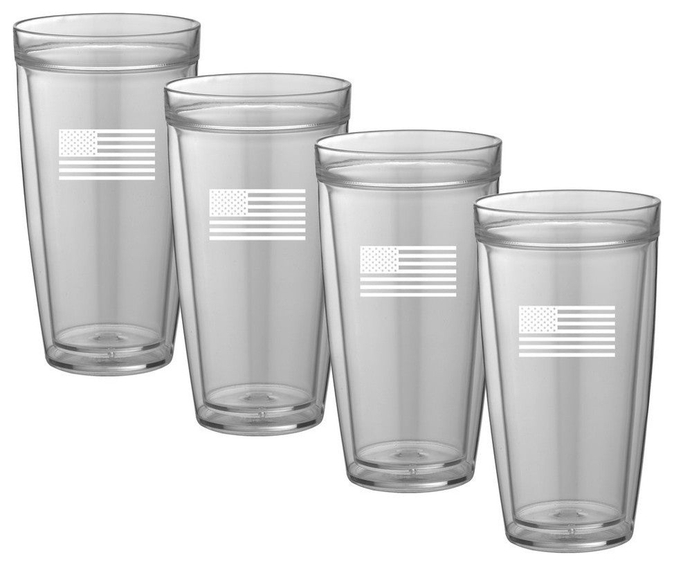 Kasualware 22 Oz Doublewall Tall Drink U.S.A Set/4