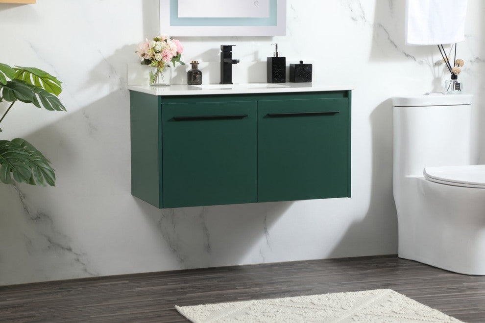Elegant Decor Penn Bathroom Vanity Green