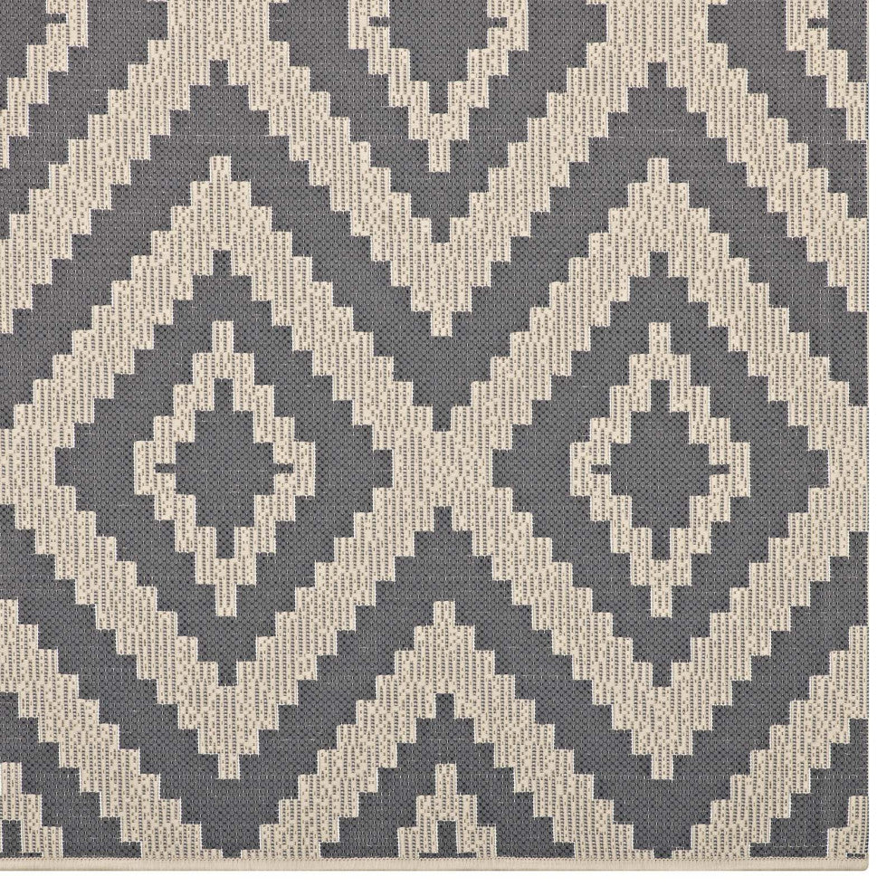 Area Rug Floor Carpet, Indoor Outdoor, Rectangular, 4x6, Grey Gray and Beige