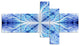 Symmetrical Light Blue Pattern, Floral Art Canvas Print, 60"x32", 5 panels
