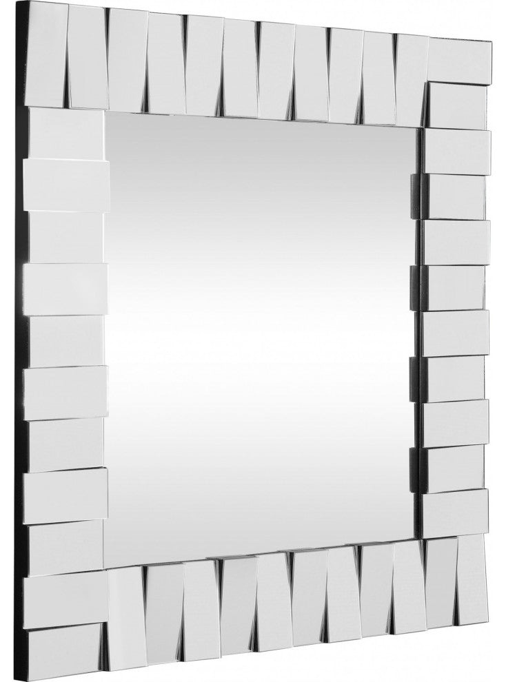 Offset Mirrored Paneled Framed Mirror