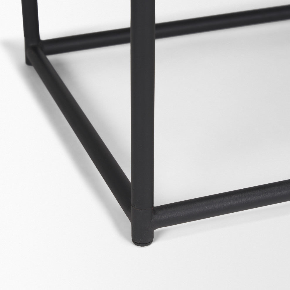 Taniel Light Brown Wood With Black Metal Stool