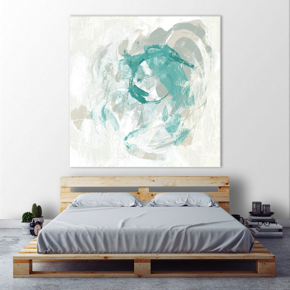 "Teal Fog I" Fine Art Giant Canvas Print, 54"x54"