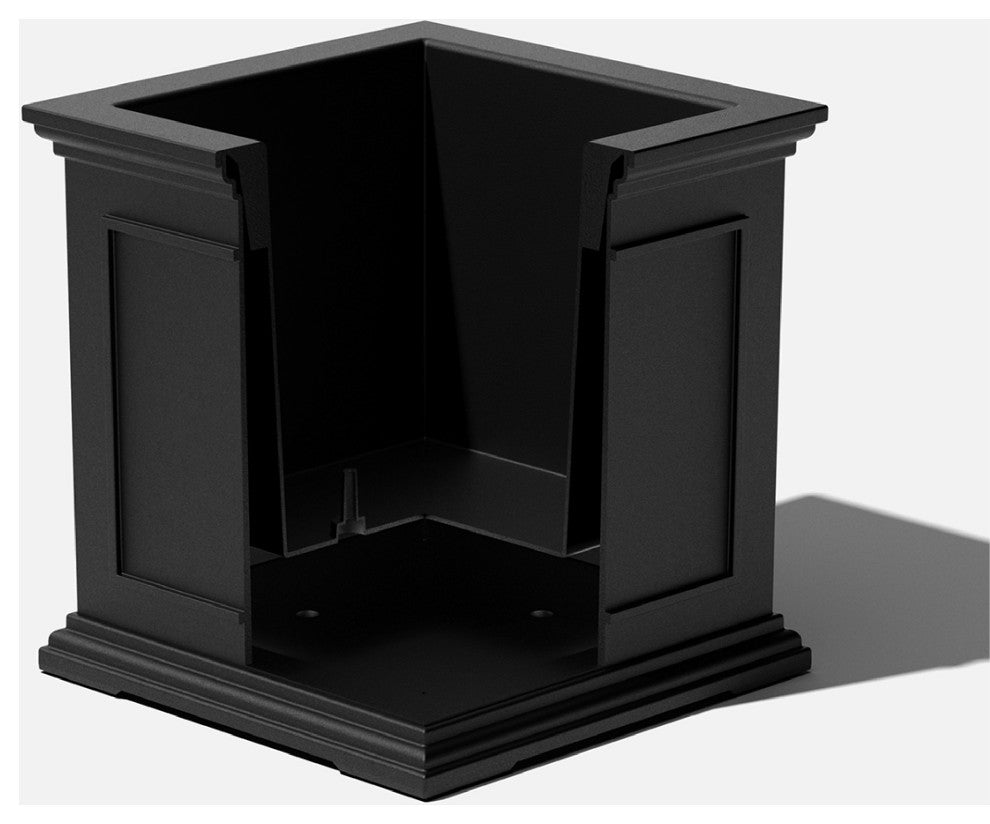 Brixton Cube Planter, 20", Black