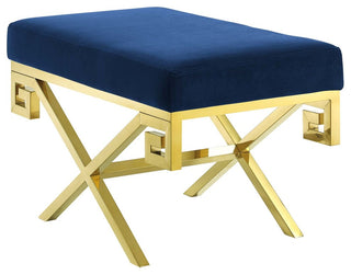 Gold Navy Rove Velvet Performance Velvet Bench