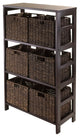 Winsome Granville 7-Piece Storage Shelf with 6-Foldable Baskets, Espresso