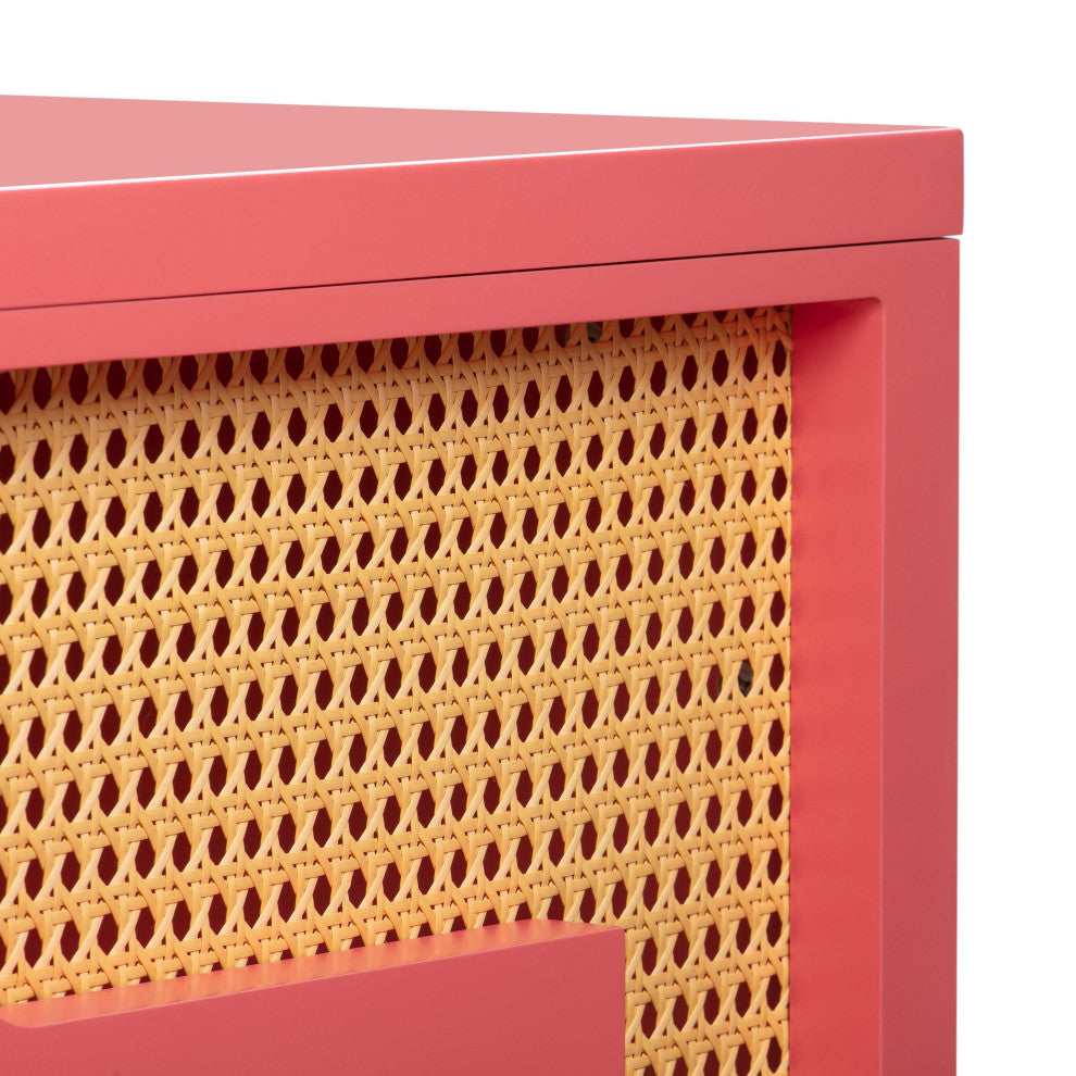 Suzie Rattan Executive Desk, Pink