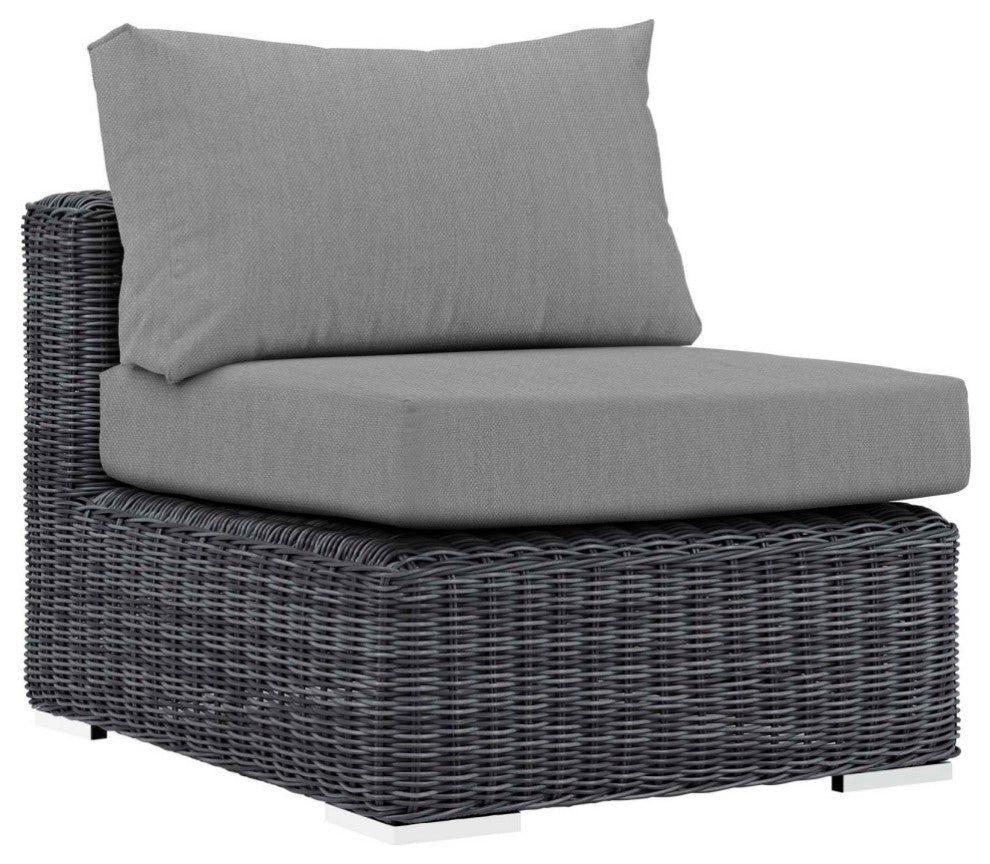Summon 7-Piece Outdoor Patio Sunbrella Sectional Set, Gray