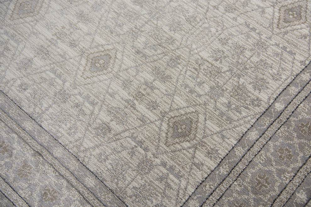 Rizzy Home Panache PN6976 Beige Motif Area Rug, Rectangular 6'7"x9'6"