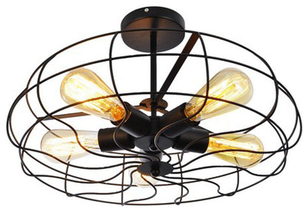 Vintage Industrial Metal Barn Edison Flush Mount Ceiling Lamp Light