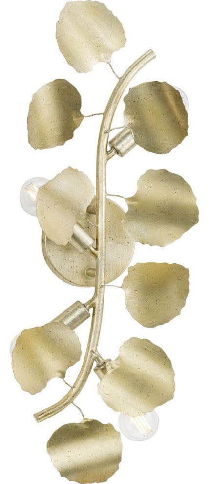 Laurel Collection 4-Light Transitional Wall Sconce, Gilded Silver