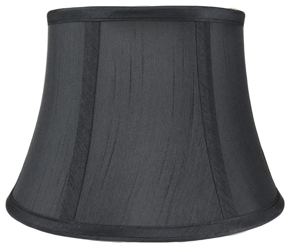 7x10x7" Faux Silk Bell Lamp Shade, Black