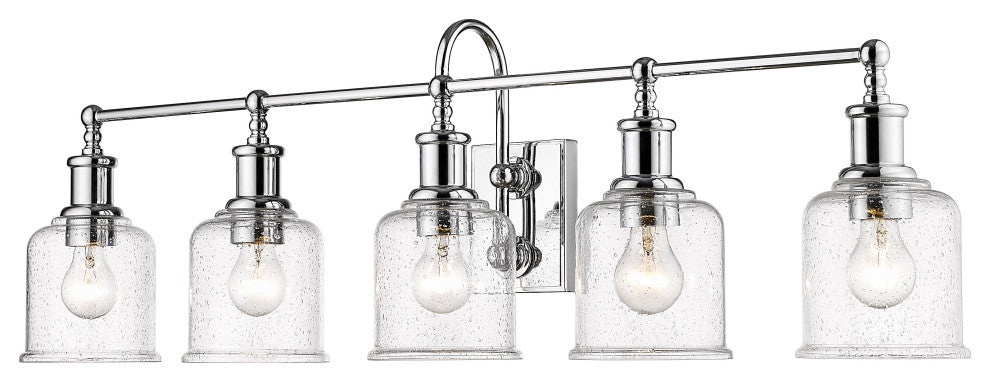 Zlite 734-5V-CH 5-Light Vanity, Clear Seedy