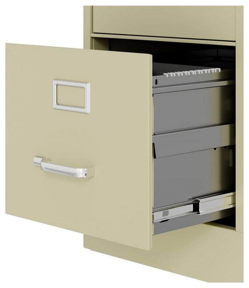 Cooper Modern Modern 4-Drawers Metal Letter Width Vertical File Cabinet in Beige