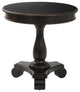 Avalon Round Accent Table, Antique Black Finish