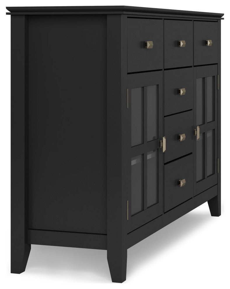 Artisan Solid Wood Sideboard Buffet, Black