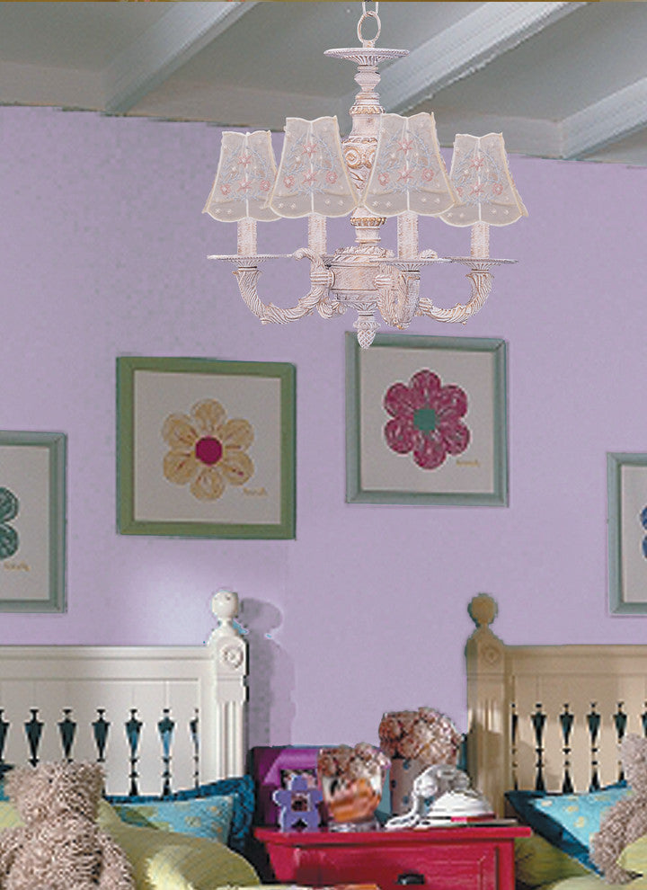 Paris Market 4 Light Antique White Mini Chandelier
