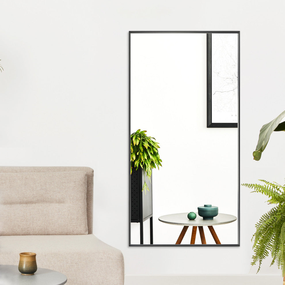 Rectangle Metal Framed Full Length Mirror, 58"x30"