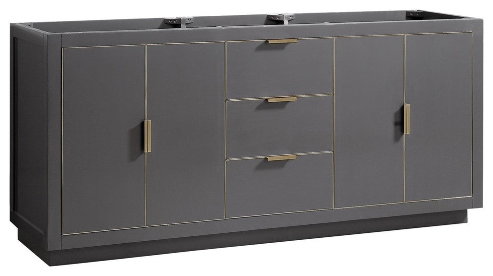 Avantiy Austen 72" Vanity Only, Twilight Gray With Matte Gold Hardware