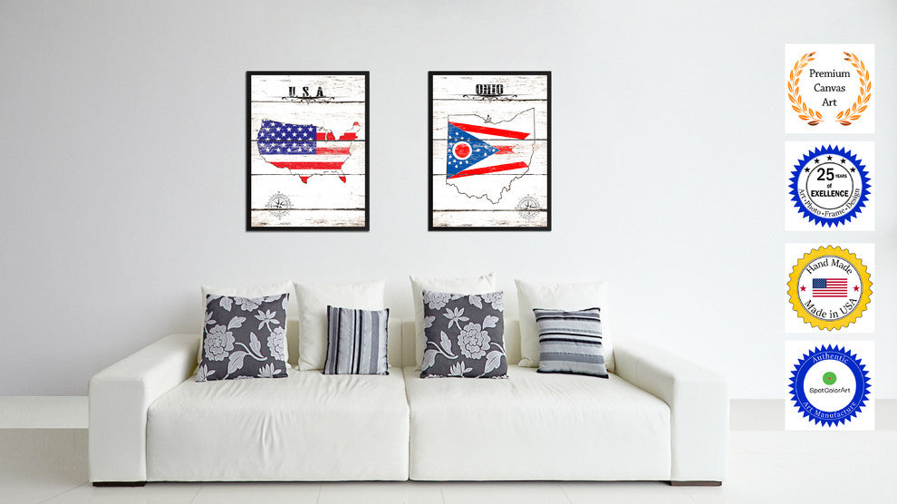Ohio State Flag Canvas, 13"x17"