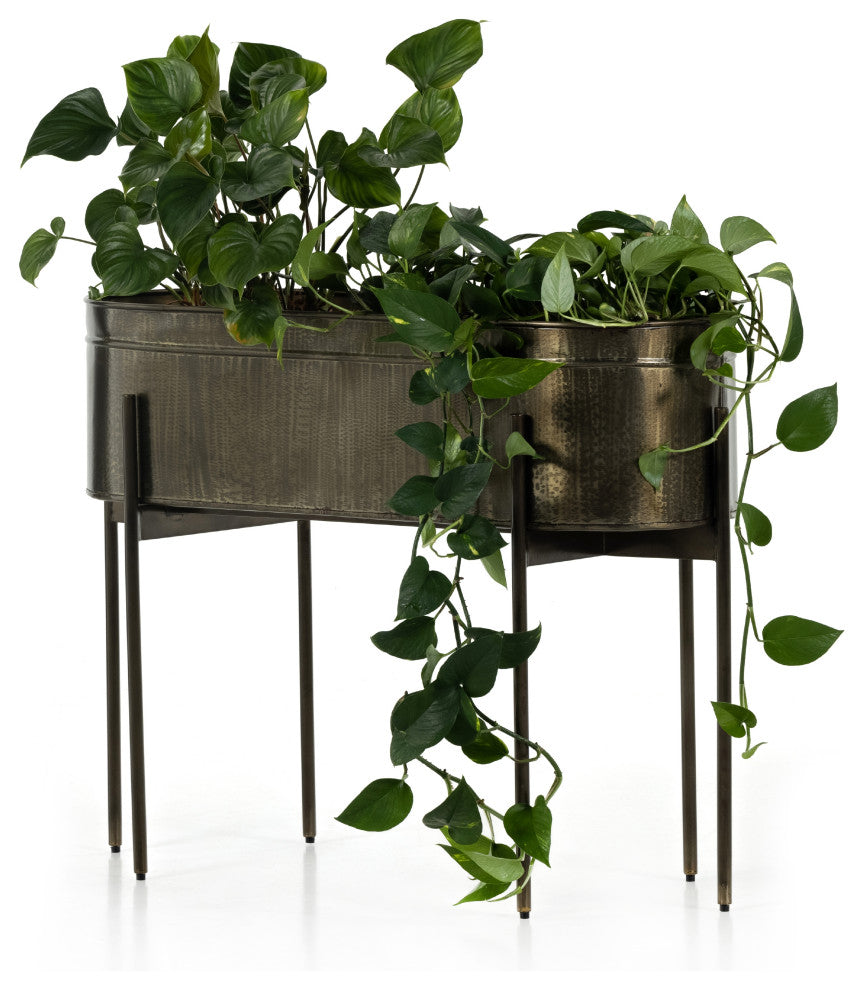 Jed Large Planter-Weathered Brass