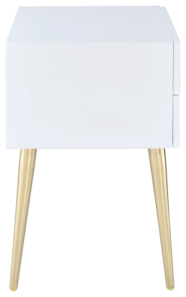 Defina Collection 2-Drawer End Table, White