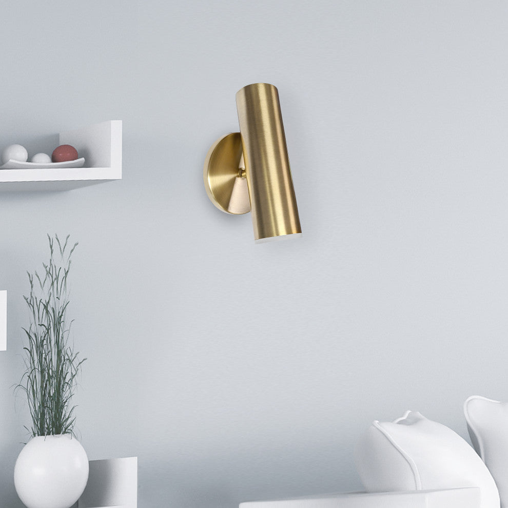 Aged Brass Modern Wall With Frosted Acrylic