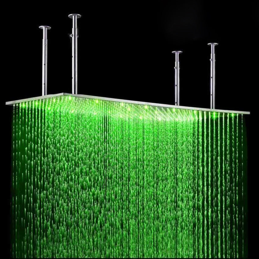 Sandino Thermostatic Ceiling Mount Rain Fall LED Shower Set