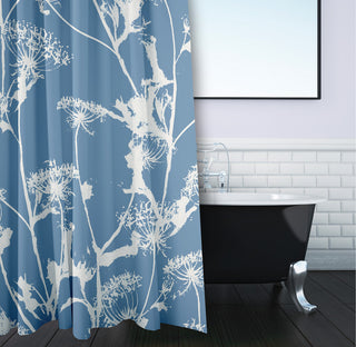 70"Wx73"L Windy Blossom Shower Curtain, Blue