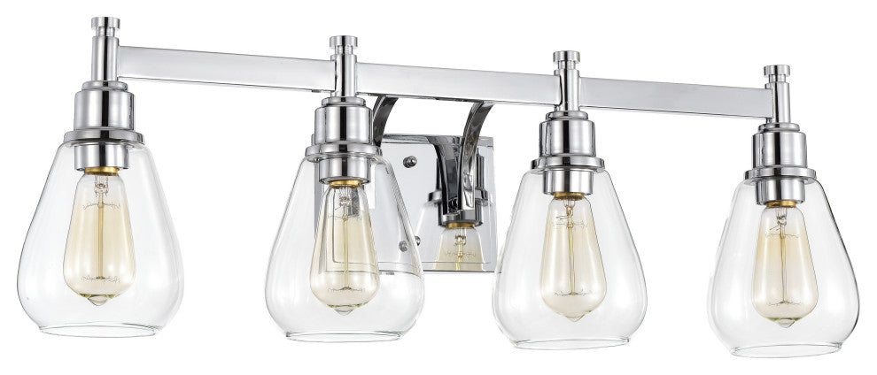 CHLOE Lighting HUDSON Transitional 4-Light Chrome Bath Fixture