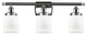 Small Bell 3-Light Bath Vanity-Light, Polished Chrome, Matte White