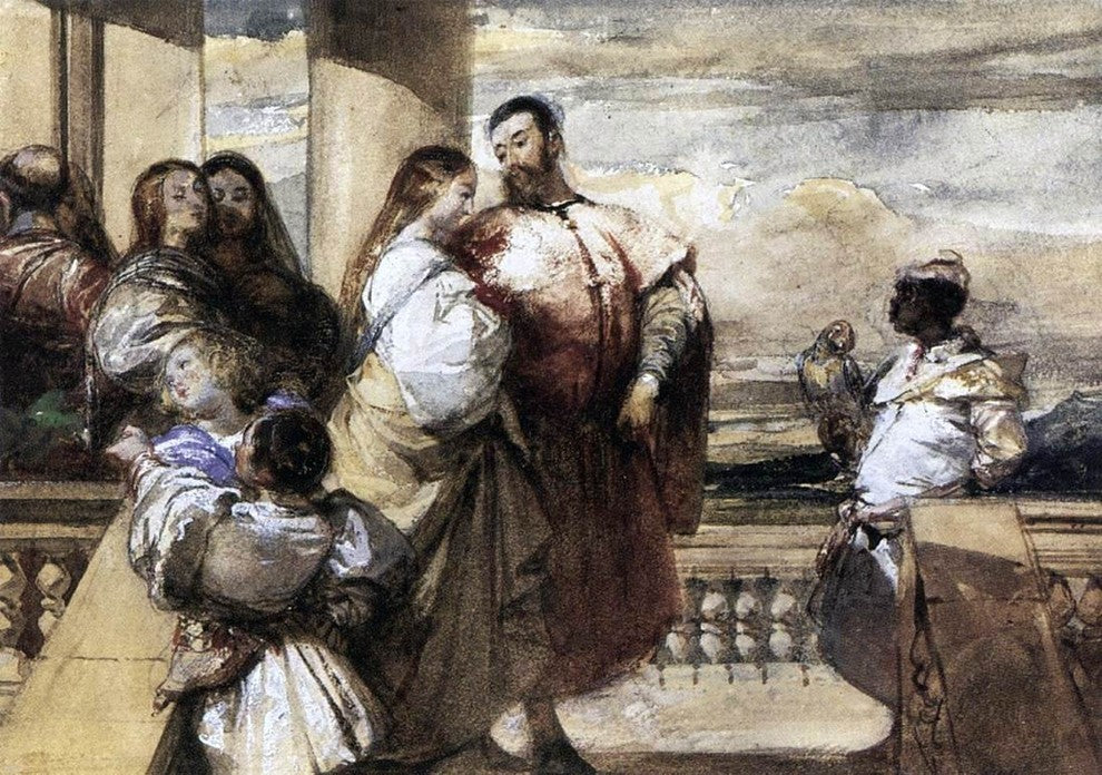 Richard Parkes Bonington Venetian Scene, 18"x27" Wall Decal