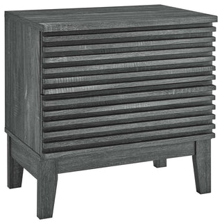 Render Two-Drawer Nightstand, Charcoal