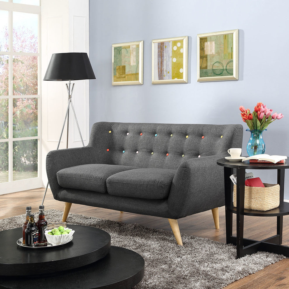Modern Gray Remark Upholstered Loveseat
